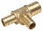 SHARKBITE/CASH ACME PEX Pipe Barb Insert Tee, Brass, 33/4 x 1/2 x 1/2 In.