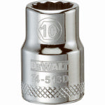 DEWALT DEWALT DWMT74513OSP Drive Hand Socket, 10 mm Socket, 3/8 in Drive, 12-Point, Steel, Polished Chrome Vanadium TOOLS DEWALT