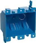 CARLON Carlon B225R-UPC Outlet Box, 2 -Gang, PVC, Blue, Clamp Mounting ELECTRICAL CARLON