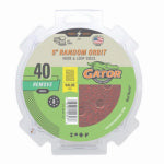 GATOR Gator 4347 Sanding Disc, 5 in Dia, 40 Grit, Extra Coarse, Aluminum Oxide Abrasive, Vented TOOLS GATOR