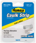 HOMAX Homax 34040 Caulking Strip, White, 120 deg F, 1-5/8 in W X 11 ft L PAINT HOMAX