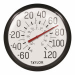 TAYLOR PRECISION PRODUCTS White Outdoor Dial Thermometer, 13-1/4-In.