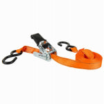 KEEPER Keeper 45518 Tie-Down, 1 in W, 15 ft L, Orange, 500 lb Working Load, S-Hook End AUTOMOTIVE KEEPER