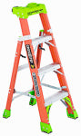 LOUISVILLE LADDER Louisville FXS1504 Cross Step Ladder, 4 ft H, Type IA Duty Rating, Fiberglass, 300 lb, 4-Step, 102 in Max Reach PAINT LOUISVILLE LADDER