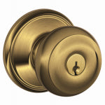 SCHLAGE LOCK Schlage F Series F51A VGEO609K4 Entry Knob, Georgian, Knob Handle, Antique Brass, Metal, 2-3/4 in Dimensions HARDWARE & FARM SUPPLIES SCHLAGE LOCK