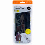 JJAAMM LLC Self-Gripping Cable Ties, Reusable, Black, 1/2 x 8 In., 10-Pk.