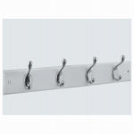 ASSA ABLOY AMERICAS RESIDENTIALI NC Hookrail, 4 Satin Nickel Hooks, 18 In. White Board HARDWARE & FARM SUPPLIES ASSA ABLOY AMERICAS RESIDENTIALI NC