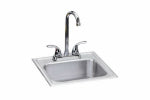 ELKAY SALES INC Dayton Stainless Steel Bar Sink + Faucet, Buffed Satin Finish, 2 Holes, 15 x 15 In. PLUMBING, HEATING & VENTILATION ELKAY SALES INC