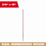 MILWAUKEE ELECTRIC TOOL CORP Ship Auger Drill Bit, 3/8 x 18 In. TOOLS MILWAUKEE ELECTRIC TOOL CORP