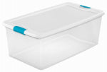 STERILITE Sterilite 14998004 Latching Box, Plastic, Clear/White, 33-7/8 in L, 18-3/4 in W, 13 in H HOUSEWARES STERILITE