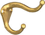 ASSA ABLOY AMERICAS RESIDENTIALI NC Hat & Coat Hook, Bright Brass Finish, 2-Pk. HARDWARE & FARM SUPPLIES ASSA ABLOY AMERICAS RESIDENTIALI NC