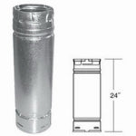 DURAVENT Pellet Vent Stove Pipe, Twist Lock, 3 x 24 In. PLUMBING, HEATING & VENTILATION DURAVENT