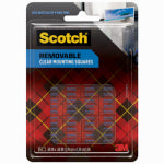 3M COMPANY Removable Mounting Squares, Clear, 11/16 In., 35-Pk.