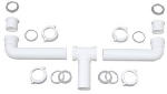 PLUMB SHOP DIV BRASSCRAFT Kitchen Sink 2 Bowl Center Outlet Drain, White Plastic, 1.5-In. O.D.
