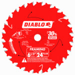 DIABLO Diablo D0624X3 Framing Saw Blade, 6-1/2 in Dia, 5/8 in Arbor, 24-Teeth, Carbide Cutting Edge TOOLS DIABLO