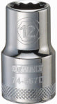 DEWALT DEWALT DWMT74567OSP Drive Hand Socket, 12 mm Socket, 1/2 in Drive, 12-Point, Steel, Polished Chrome Vanadium TOOLS DEWALT