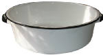 CINSA USA Granite Ware Dish Pan, White Ceramic-On-Steel, 15-Qts.