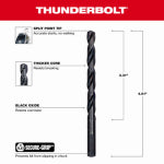 MILWAUKEE Milwaukee Thunderbolt 48-89-2727 Jobber Drill Bit, 21/64 in Dia, 4-5/8 in OAL, Parabolic Flute, 3-Flute, 3-Flat Shank TOOLS MILWAUKEE