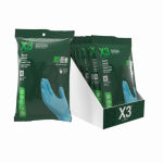 AMMEX CORPORATION X3 Nitrile Industrial Gloves, Blue, 10-Pr.