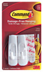 COMMAND Command 17001 Utility Hook, 3 lb, 2-Hook, Plastic, White HARDWARE & FARM SUPPLIES COMMAND