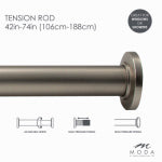 MODA AT HOME ENTERPRISES LTD Draper Shower Curtain Tension Rod, Satin, 42 to 74 In.