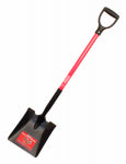 BULLY TOOLS Square-Point Shovel, Fiberglass D-Grip Handle