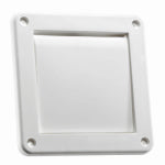 LAMBRO INDUSTRIES Single Flap Louver Vent, White Plastic, 4 In.
