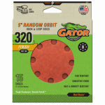 GATOR Gator 4377 Sanding Disc, 5 in Dia, 320 Grit, Very Fine, Aluminum Oxide Abrasive, Fiber Backing, 15/PK TOOLS GATOR