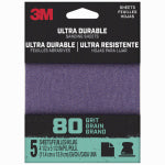 3M 3M 27363 Sandpaper Sheet, 2 in W, 2 in L, 80 Grit, Medium, Aluminum Oxide/Ceramic Abrasive, Cloth Backing TOOLS 3M