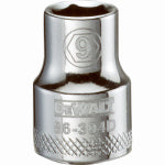 DEWALT DEWALT DWMT86304OSP Drive Hand Socket, 9 mm Socket, 3/8 in Drive, 6-Point, Steel, Polished Chrome Vanadium TOOLS DEWALT