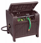SUNCAST CORPORATION Slide Trak Hideaway Hose Reel, Brown Resin Wicker, 175 Ft.
