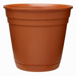 SOUTHERN PATIO Southern Patio RN0812TC Planter with Saucer, 8 in Dia, Round, Poly Resin, Terra Cotta, Matte LAWN & GARDEN SOUTHERN PATIO