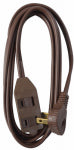 PT HO WAH GENTING Extension Cord, 16/2 SPT-2 Brown, Low Profile Polarized Slender Plug, 7-Ft.