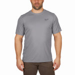 MILWAUKEE ELECTRIC TOOL CORP Workskin Performance Shirt, Lightweight, Moisture Wicking Poly, Gray, 2XL