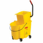 RUBBERMAID Rubbermaid FG758021YEL Mop Wringer Bucket with Wheels, 35 qt Capacity, Plastic Bucket/Pail, Yellow CLEANING & JANITORIAL SUPPLIES RUBBERMAID   