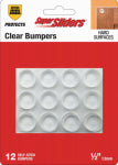 SHEPHERD HDWE. PROD., LLC. Super Sliders 1/2 In. Clear Round Furniture Wall Bumper (12-pack)