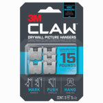 3M COMPANY CLAW Drywall Picture Hangers & Markers, Holds 15-Lbs., 5-Pk.