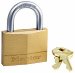 MASTER LOCK Master Lock 150D Padlock, Keyed Different Key, 9/32 in Dia Shackle, Steel Shackle, Solid Brass Body, 2 in W Body HARDWARE & FARM SUPPLIES MASTER LOCK
