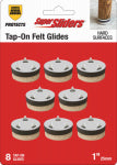 SHEPHERD HDWE. PROD., LLC. Super Sliders 1 In. Tap-On Round Beige Felt Furniture Pads (8-Piece)