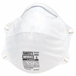 SAFETY WORKS Safety Works 817633 Disposable Dust Respirator, One-Size Mask, White, N95 Filter Class, 95 % Filter Efficiency CLOTHING, FOOTWEAR & SAFETY GEAR SAFETY WORKS