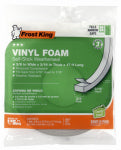FROST KING Frost King V443H Foam Tape, 3/8 in W, 17 ft L, 3/16 in Thick, Vinyl, Gray HARDWARE & FARM SUPPLIES FROST KING