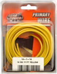 COLEMAN CABLE Road Power 55670833/14-1-14 Electrical Wire, 14 AWG Wire, 25/60 V, Copper Conductor, Yellow Sheath, 17 ft L AUTOMOTIVE COLEMAN CABLE   