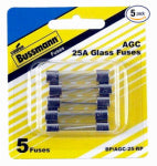 BUSSMANN Bussmann BP/AGC-25-RP Tube Fuse, 32 V, 25 A, 1 kA Interrupt AUTOMOTIVE BUSSMANN