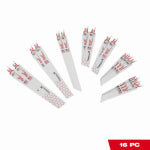 MILWAUKEE ELECTRIC TOOL CORP 16-Pc. Sawzall Metal-Cut Reciprocating Saw Blade Set TOOLS MILWAUKEE ELECTRIC TOOL CORP