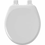 MAYFAIR Mayfair 43SLOW 000 Traditional Toilet Seat, Round, Molded Wood, White, Adjustable, Whisper Close Hinge PLUMBING, HEATING & VENTILATION MAYFAIR