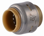 SHARKBITE SharkBite UR24615A End Cap, 1/2 in, Brass, 250 psi Pressure, 4/PK PLUMBING, HEATING & VENTILATION SHARKBITE