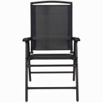 WOODARD CM LLC Sunny Isles Steel Folding Chair, Sling Fabric, Navy