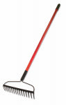 BULLY TOOLS Bow Rake, Heavy-Duty Steel, 58-In.Fiberglass Handle, 16-In.