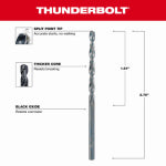 MILWAUKEE Milwaukee Thunderbolt 48-89-2714 Jobber Drill Bit, 1/8 in Dia, 2-3/4 in OAL, Parabolic Flute, 1/8 in Dia Shank TOOLS MILWAUKEE