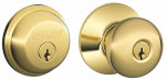 SCHLAGE LOCK CO Bright Brass Plymouth Design Keyed Entry Lockset With Single-Cylinder Deadbolt
